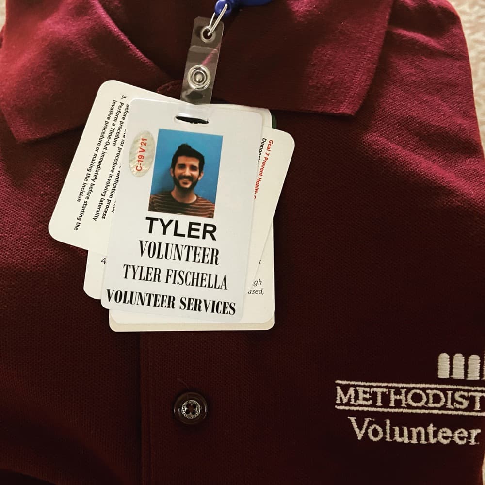 Hospital volunteers at a medical center