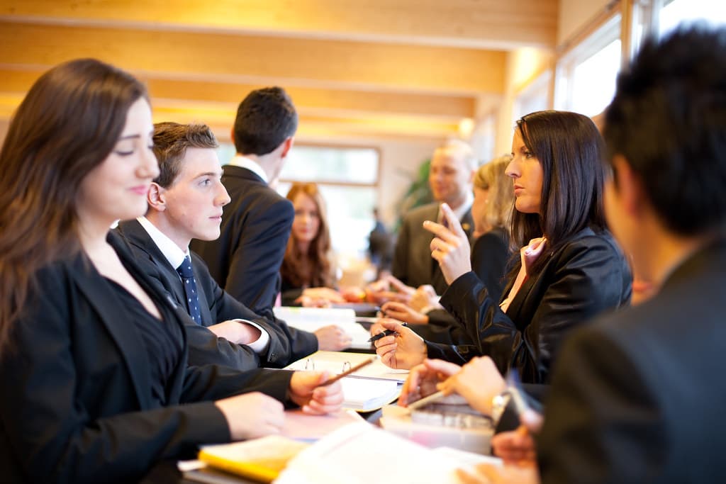 Business students in a seminar at a selective summer program