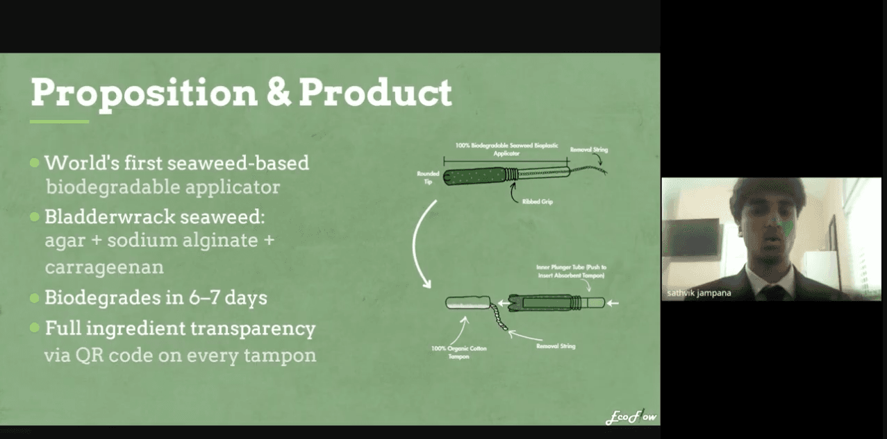 An EcoFlow finalist presenting during the INNOSpark global pitch competition