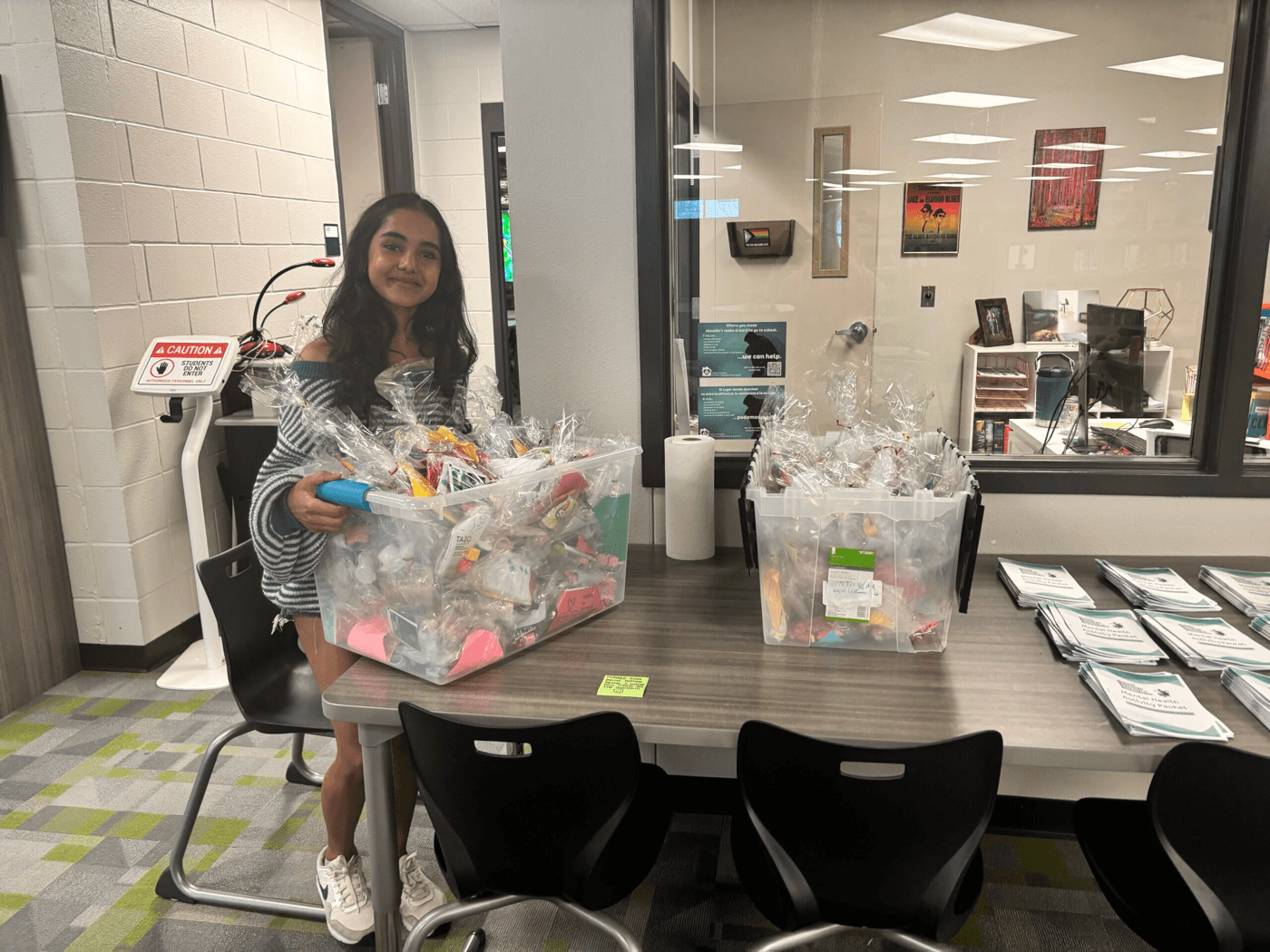 Diya Mankotia with Project EDSA mental health kits